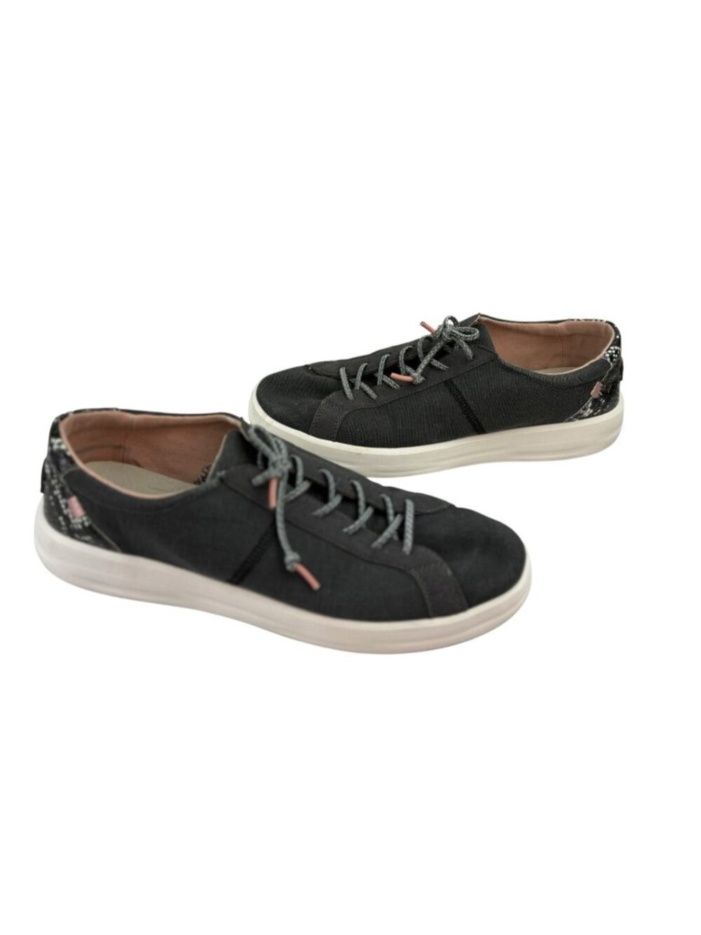 *Hey Dude Karina Womens Shoes Size 10 Jet Black  Casual Bungee Lace Fabric - Picture 6 of 14